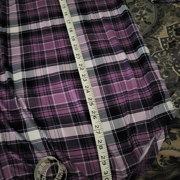 Ladies 2xl long sleeve purple plaid top - Picture 7 of 7